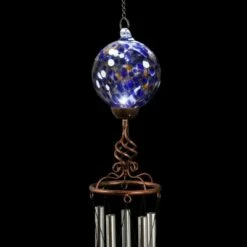 46.25" Solar Metal and Glass Ball Wind Chime Blue - Exhart -Cheap Garden Decor Store unnamed file 4093