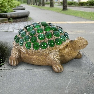 6.85" Glass Beaded Turtle Statue Green - Exhart 2 6.85" Glass Beaded Turtle Statue Green - Exhart