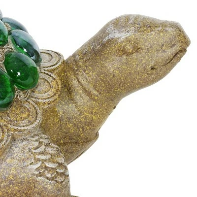 6.85" Glass Beaded Turtle Statue Green - Exhart 3 6.85" Glass Beaded Turtle Statue Green - Exhart - Image 2