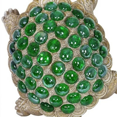 6.85" Glass Beaded Turtle Statue Green - Exhart 5 6.85" Glass Beaded Turtle Statue Green - Exhart - Image 4