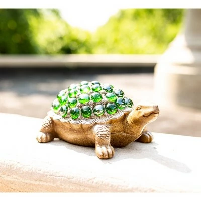 6.85" Glass Beaded Turtle Statue Green - Exhart 9 6.85" Glass Beaded Turtle Statue Green - Exhart - Image 8
