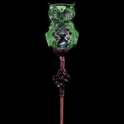 42" Solar Resin/Glass Owl Garden Stake Green - Exhart 7 42" Solar Resin/Glass Owl Garden Stake Green - Exhart - Image 6
