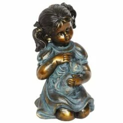 10.24" Resin Girl and Kitten Statue Bronze - Exhart 12 10.24" Resin Girl and Kitten Statue Bronze - Exhart -Cheap Garden Decor Store unnamed file 4155
