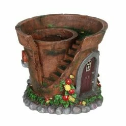 7.48" Resin Solar Fairy House Flower Pot - Exhart -Cheap Garden Decor Store unnamed file 4165