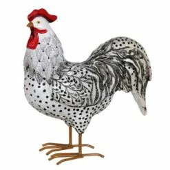 9.84" Resin Rooster Statue Black/White - Exhart -Cheap Garden Decor Store unnamed file 4186