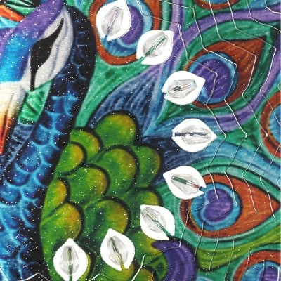 41" Metal Laser Cut Peacock Starburst Wind Chime Spinner Blue - Exhart 5 41" Metal Laser Cut Peacock Starburst Wind Chime Spinner Blue - Exhart - Image 3