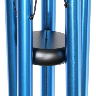 41" Metal Laser Cut Peacock Starburst Wind Chime Spinner Blue - Exhart 8 41" Metal Laser Cut Peacock Starburst Wind Chime Spinner Blue - Exhart - Image 6