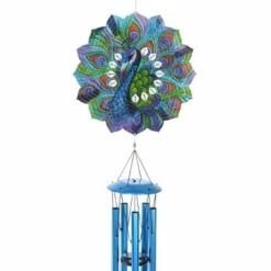 41" Metal Laser Cut Peacock Starburst Wind Chime Spinner Blue - Exhart 16 41" Metal Laser Cut Peacock Starburst Wind Chime Spinner Blue - Exhart -Cheap Garden Decor Store unnamed file 4199