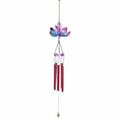 38.98" Metal Spinning Lotus Wind Chime Purple/Pink - Exhart 7 38.98" Metal Spinning Lotus Wind Chime Purple/Pink - Exhart -Cheap Garden Decor Store unnamed file 4203