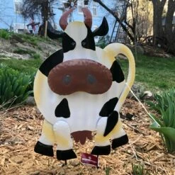 Backyard Expressions 24" Metal Cow Garden Stake White/Tan/Black -Cheap Garden Decor Store unnamed file 4219