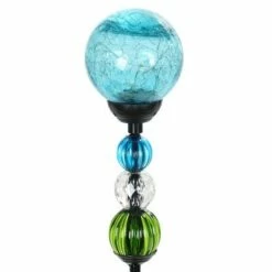 29.5" Crackle Glass Solar Ball and Beaded Stake Blue - Exhart -Cheap Garden Decor Store unnamed file 4233