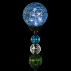 29.5" Crackle Glass Solar Ball and Beaded Stake Blue - Exhart -Cheap Garden Decor Store unnamed file 4234