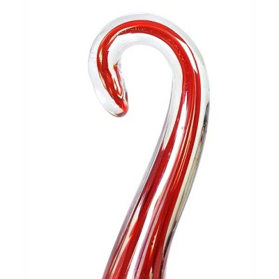 Exhart 36" Glass Solar Curled Hook Flame Stake Red 7 Exhart 36" Glass Solar Curled Hook Flame Stake Red - Image 5