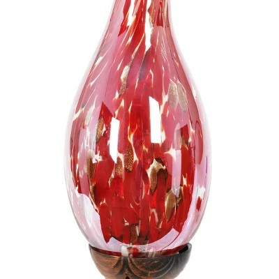 Exhart 36" Glass Solar Curled Hook Flame Stake Red 8 Exhart 36" Glass Solar Curled Hook Flame Stake Red - Image 6