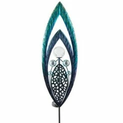 Wind & Weather Metal and Glass Solar Spear Garden Stake