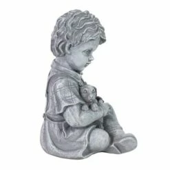10.24" Resin Boy with Puppy Statue Gray - Exhart 14 10.24" Resin Boy with Puppy Statue Gray - Exhart -Cheap Garden Decor Store unnamed file 4265