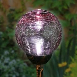 31" Crackle Glass Solar Ball Stake Lavender - Exhart -Cheap Garden Decor Store unnamed file 4273