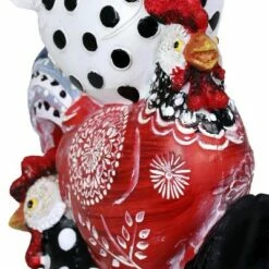 12.4" Resin Stacked Farmhouse Chickens Statue Red/White/Black - Exhart -Cheap Garden Decor Store unnamed file 4276