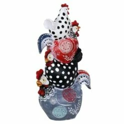 12.4" Resin Stacked Farmhouse Chickens Statue Red/White/Black - Exhart -Cheap Garden Decor Store unnamed file 4280