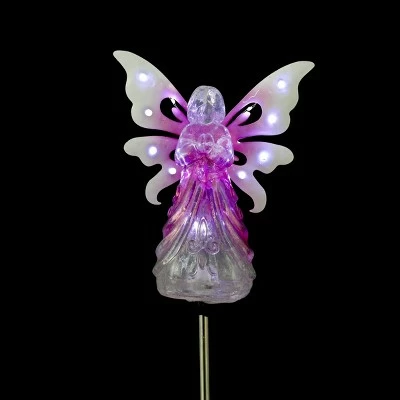 39.25" Metal and Acrylic Solar Angel Stake Pink - Exhart 7 39.25" Metal and Acrylic Solar Angel Stake Pink - Exhart - Image 5