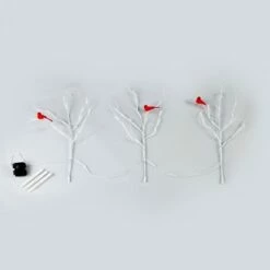 The Lakeside Collection Lakeside Lighted Birch Branch Garden Stakes with Cardinal Appliques - 3 Pieces