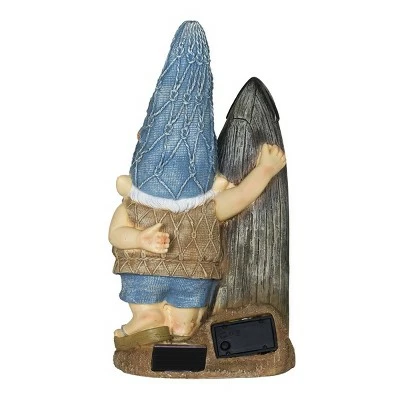 15.59" Resin Solar Surfing Sol Beach Gnome - Exhart 6 15.59" Resin Solar Surfing Sol Beach Gnome - Exhart - Image 5
