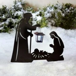 The Lakeside Collection Lakeside Solar Nativity Scene - Lighted Christmas Yard Stakes for Outdoor Decor