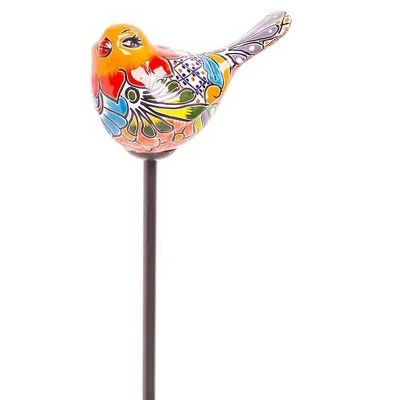 Wind & Weather Handcrafted Talavera-Style Ceramic Bird Decorative Garden Stake 3 Wind & Weather Handcrafted Talavera-Style Ceramic Bird Decorative Garden Stake