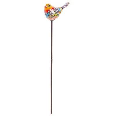 Wind & Weather Handcrafted Talavera-Style Ceramic Bird Decorative Garden Stake 4 Wind & Weather Handcrafted Talavera-Style Ceramic Bird Decorative Garden Stake - Image 2