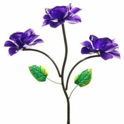 54" Metal Triple Rose Spinning Stake Metallic Purple - Exhart -Cheap Garden Decor Store unnamed file 4508