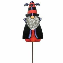 Round Top Collection Halloween 34.5" Count Gregor Gnome Garden Stake - Decorative Garden Stakes