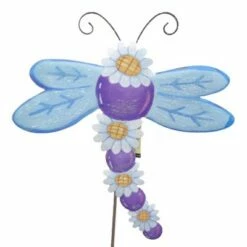Home & Garden 29.0" Daisy Dragonfly Stake Garden Spring Round Top Collection - Decorative Garden Stakes -Cheap Garden Decor Store unnamed file 4526