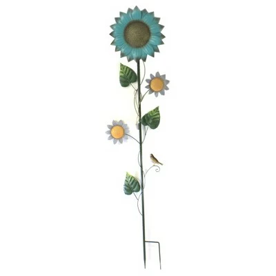 Direct International Home & Garden 60.0" Turquoise Sunflower Stake Yard Decor Flower Poke Direct Designs International - Decorative Garden Stakes 3 Direct International Home & Garden 60.0" Turquoise Sunflower Stake Yard Decor Flower Poke Direct Designs International - Decorative Garden Stakes