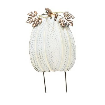 Direct International Home & Garden 22.0" Destressed White Pumpkins Yard Decor Fall Direct Designs International - Decorative Garden Stakes 4 Direct International Home & Garden 22.0" Destressed White Pumpkins Yard Decor Fall Direct Designs International - Decorative Garden Stakes - Image 2