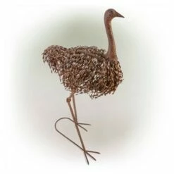 45" x 22" Outdoor Metal Peaking Standing Ostrich Statue Brown - Alpine Corporation -Cheap Garden Decor Store unnamed file 455