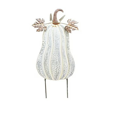 Direct International Home & Garden 22.0" Destressed White Pumpkins Yard Decor Fall Direct Designs International - Decorative Garden Stakes 5 Direct International Home & Garden 22.0" Destressed White Pumpkins Yard Decor Fall Direct Designs International - Decorative Garden Stakes - Image 3