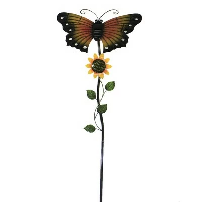 Direct International Home & Garden 54.0" Butterfly Spring Sunflower Poke Yard Decor Motion Movement Poke Direct Designs International - Decorative Garden Stakes 3 Direct International Home & Garden 54.0" Butterfly Spring Sunflower Poke Yard Decor Motion Movement Poke Direct Designs International - Decorative Garden Stakes
