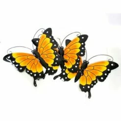 Direct International Home & Garden 13.25" Set / 3 Butterfly Wall Hangings Yard Decor Orange Flower Summer Direct Designs International - Decorative Garden Stakes -Cheap Garden Decor Store unnamed file 4586