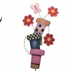 Home & Garden 38.5" Three Pot Stack Butterfly Flowers Round Top Collection - Decorative Garden Stakes -Cheap Garden Decor Store unnamed file 4632