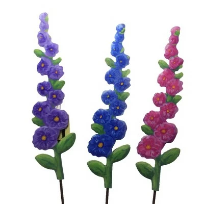 Home & Garden 32.0" Hollyhocks Set/3 Wil;Dflowers Round Top Collection - Decorative Garden Stakes 4 Home & Garden 32.0" Hollyhocks Set/3 Wil;Dflowers Round Top Collection - Decorative Garden Stakes - Image 2