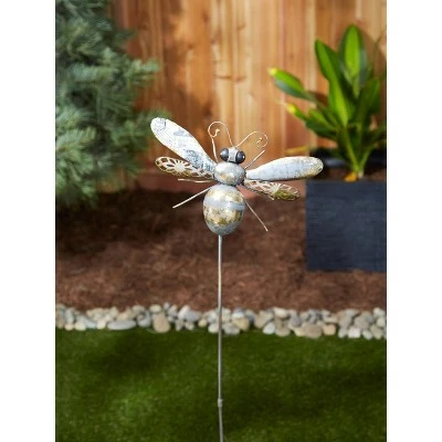 Zingz & Thingz Zingz & Thingz 10.25" Iron Bee Garden Stake Silver 5 Zingz & Thingz Zingz & Thingz 10.25" Iron Bee Garden Stake Silver - Image 3