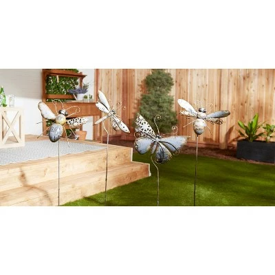 Zingz & Thingz Zingz & Thingz 10.25" Iron Bee Garden Stake Silver 7 Zingz & Thingz Zingz & Thingz 10.25" Iron Bee Garden Stake Silver - Image 5