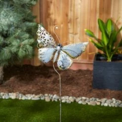 Zingz & Thingz Zingz & Thingz 39.25" Iron Butterfly Garden Stake Gold