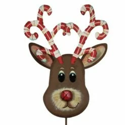 Home & Garden 42.5" Candy Cane Reindeer Yard Stake Christmas Round Top Collection - Decorative Garden Stakes -Cheap Garden Decor Store unnamed file 4718