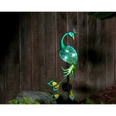 Metal Elegant Peacock Solar Bird Stake - Ultimate Innovations Orange 3 Metal Elegant Peacock Solar Bird Stake - Ultimate Innovations Orange