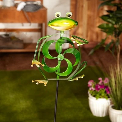 Zingz & Thingz Zingz & Thingz 57" Iron Frog Garden Stake Green 4 Zingz & Thingz Zingz & Thingz 57" Iron Frog Garden Stake Green - Image 2
