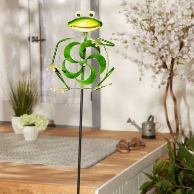 Zingz & Thingz Zingz & Thingz 57" Iron Frog Garden Stake Green 6 Zingz & Thingz Zingz & Thingz 57" Iron Frog Garden Stake Green - Image 4