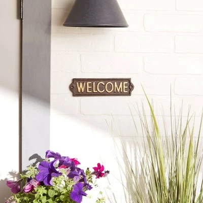 Zingz & Thingz Zingz & Thingz Cast Iron Welcome Sign Dark Brown 7 Zingz & Thingz Zingz & Thingz Cast Iron Welcome Sign Dark Brown - Image 6