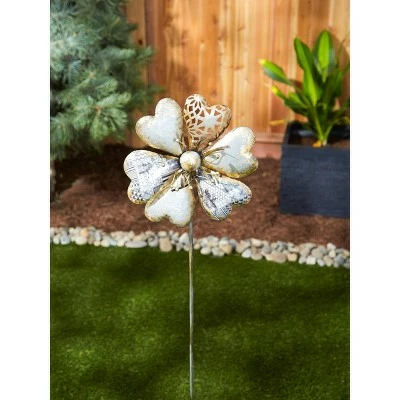 Zingz & Thingz Zingz & Thingz 9.75" Metal Flower Garden Stake Silver 2 Zingz & Thingz Zingz & Thingz 9.75" Metal Flower Garden Stake Silver