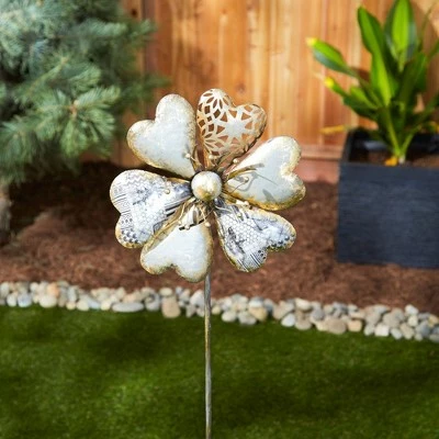 Zingz & Thingz Zingz & Thingz 9.75" Metal Flower Garden Stake Silver 3 Zingz & Thingz Zingz & Thingz 9.75" Metal Flower Garden Stake Silver - Image 2